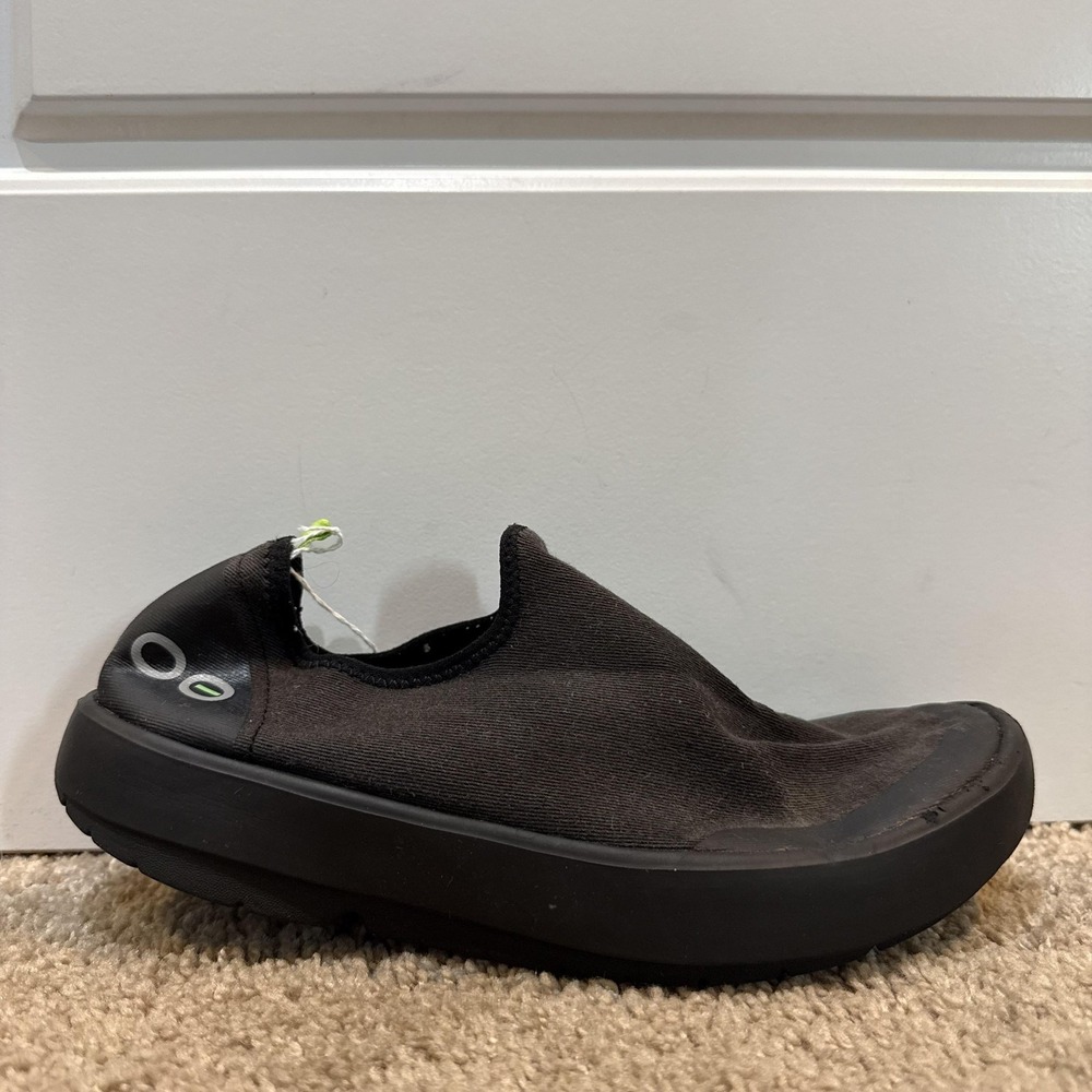 Oofos Shoes Womens Size 9 Black Canvas Slip On Casual Comfort Walking Recovery